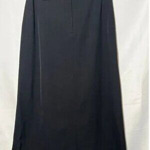 Lauren Ralph Lauren Black A-Line Midi Skirt Gold Button Details Size 8